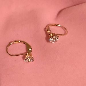 10K Yellow Gold "Diamond" Earrings